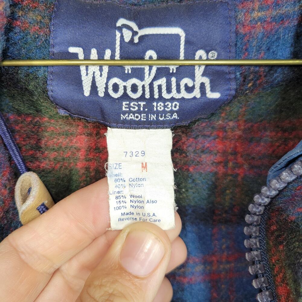 Vintage Woolrich Rain Jacket Medium Mens Windbreaker Zip Hooded Gorpcore Retro - Picture 7 of 16